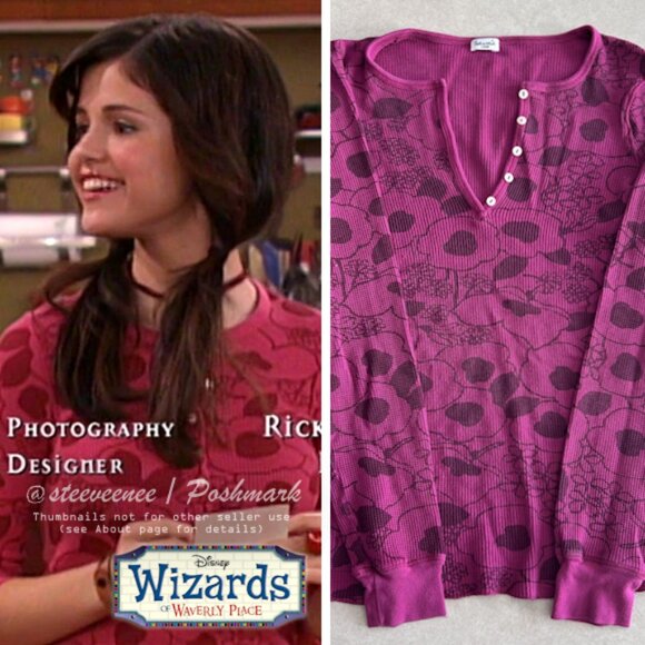 RARE Splendid Waffle Knit Thermal Henley ASO Alex Russo / Penny Hofstadter - Picture 1 of 11